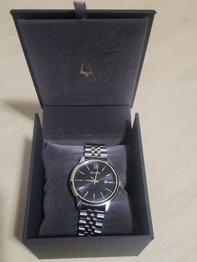 Men's BULOVA  Blk/Gold Watch.